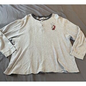 Vintage Disney Store 'Grumpy' Thermal Waffle Long Sleeve Henley Size XL‎